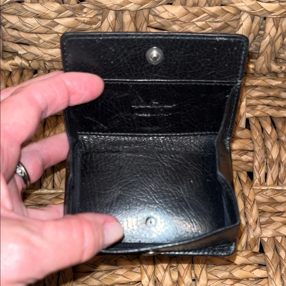 Salvatore Ferragamo Black Leather Folded Card & Key Holder